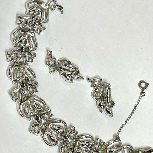 Vintage Bracelet Earrings Signed CORO Blue Rhinestone Costume Jewelry M06 - Picture 4 of 6